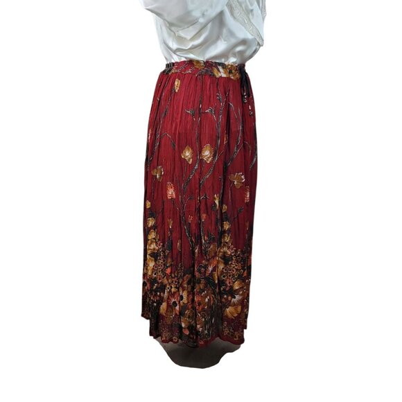 Vtg Floral Skirt Drawstring Waist Small Medium Large XL Floral Romantic Hippie - Picture 8 of 9